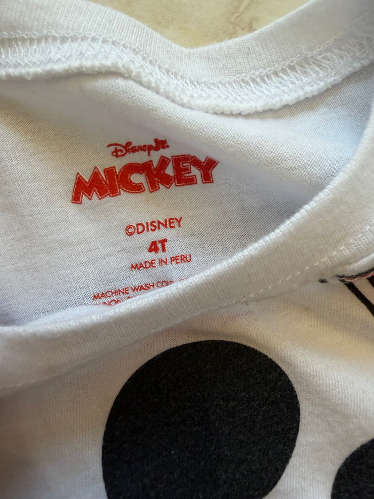 Little Boy - White Micky Shirt Size 4T (Used)