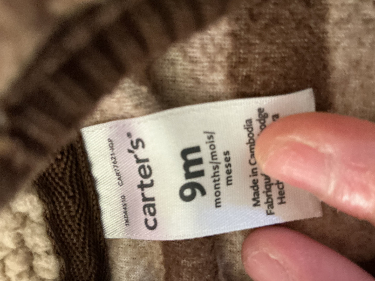 Baby Clothes - Brown Dino Pj's 9 Months (Used)