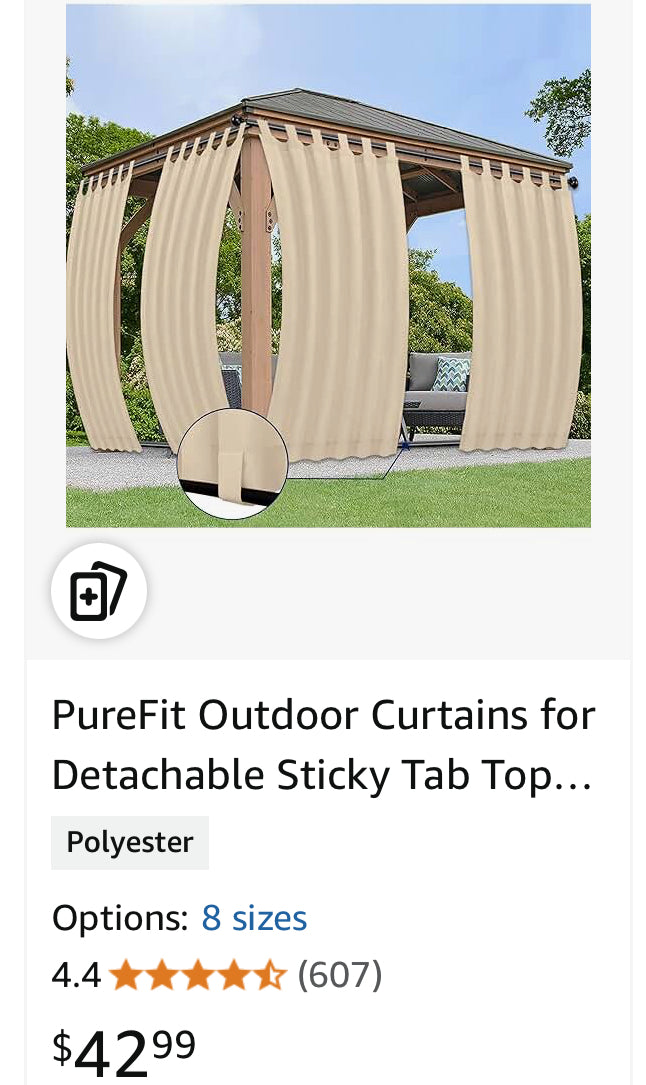 Beige Curtain 2panels (54x120in)