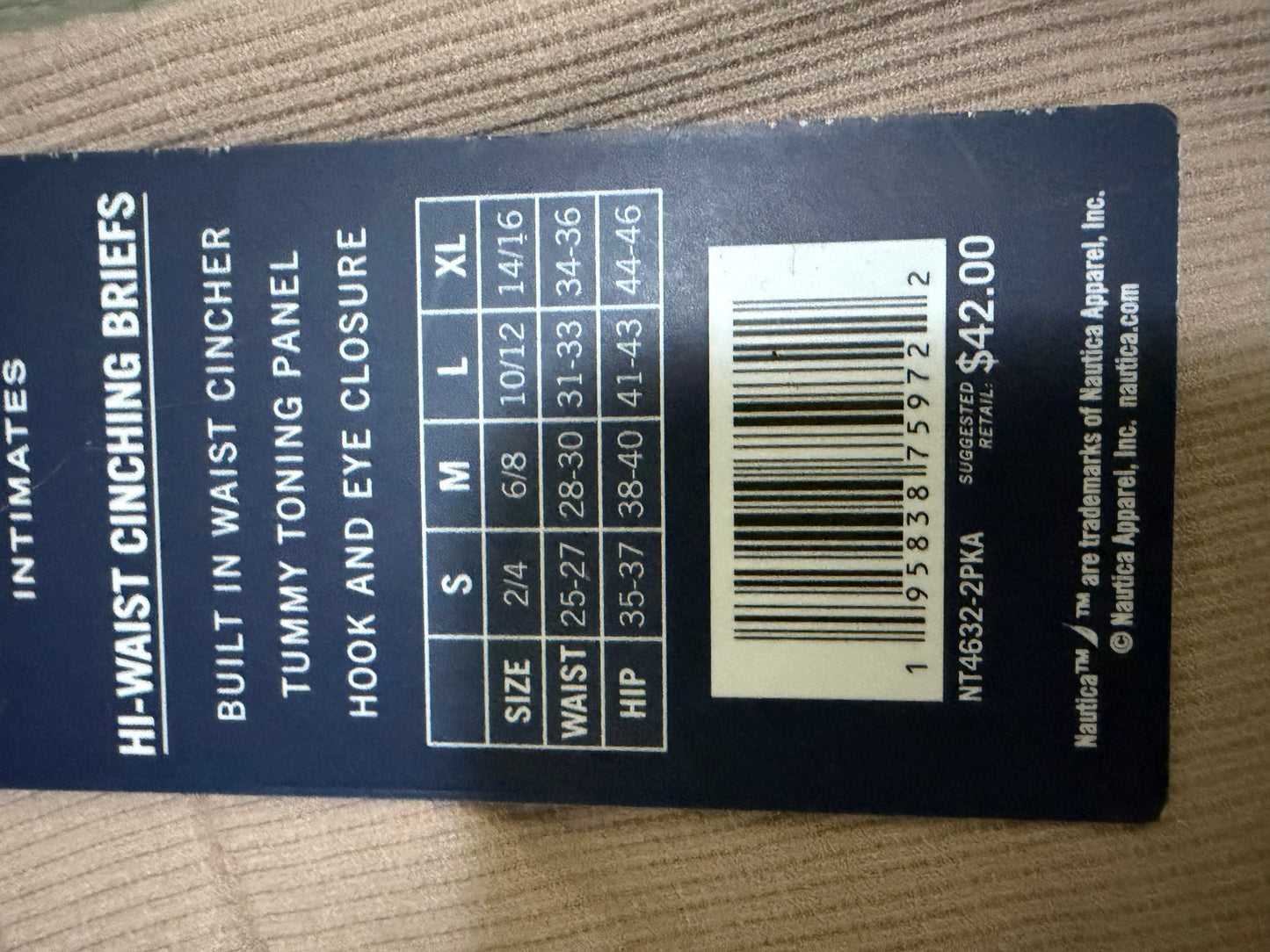 Women's Undies Nautica M - 2pk (NEW)