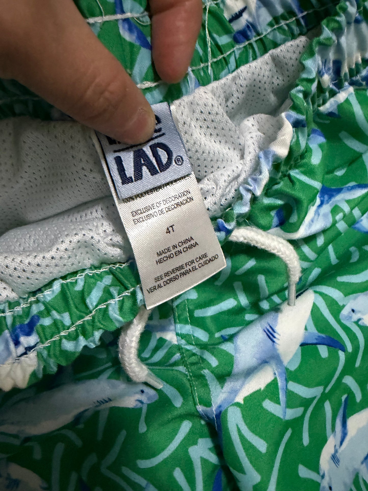 Boy Clothes - Shark Swim Trunks Size 4T (Used)