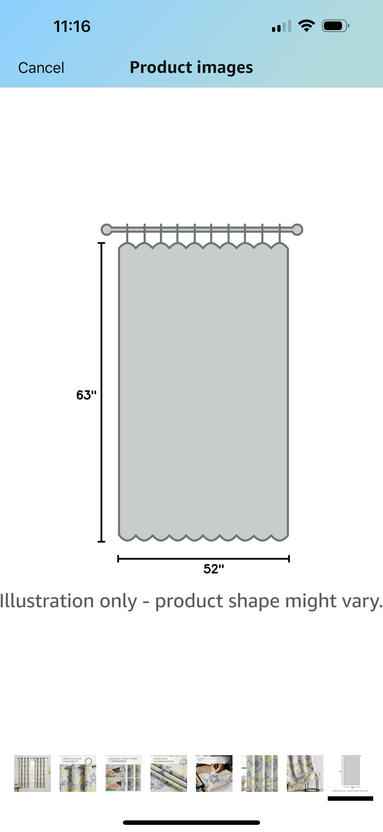 Yellow Blackout Curtains 63" x 52" (2 panels)