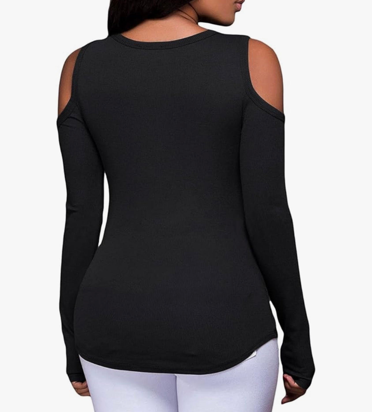 Crisscross Off The Shoulder Long Sleeve (Black)