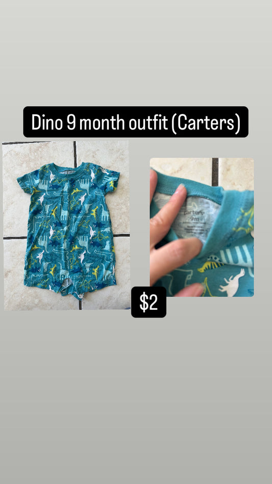 Dino 9 month outfit (Carters) (Used)