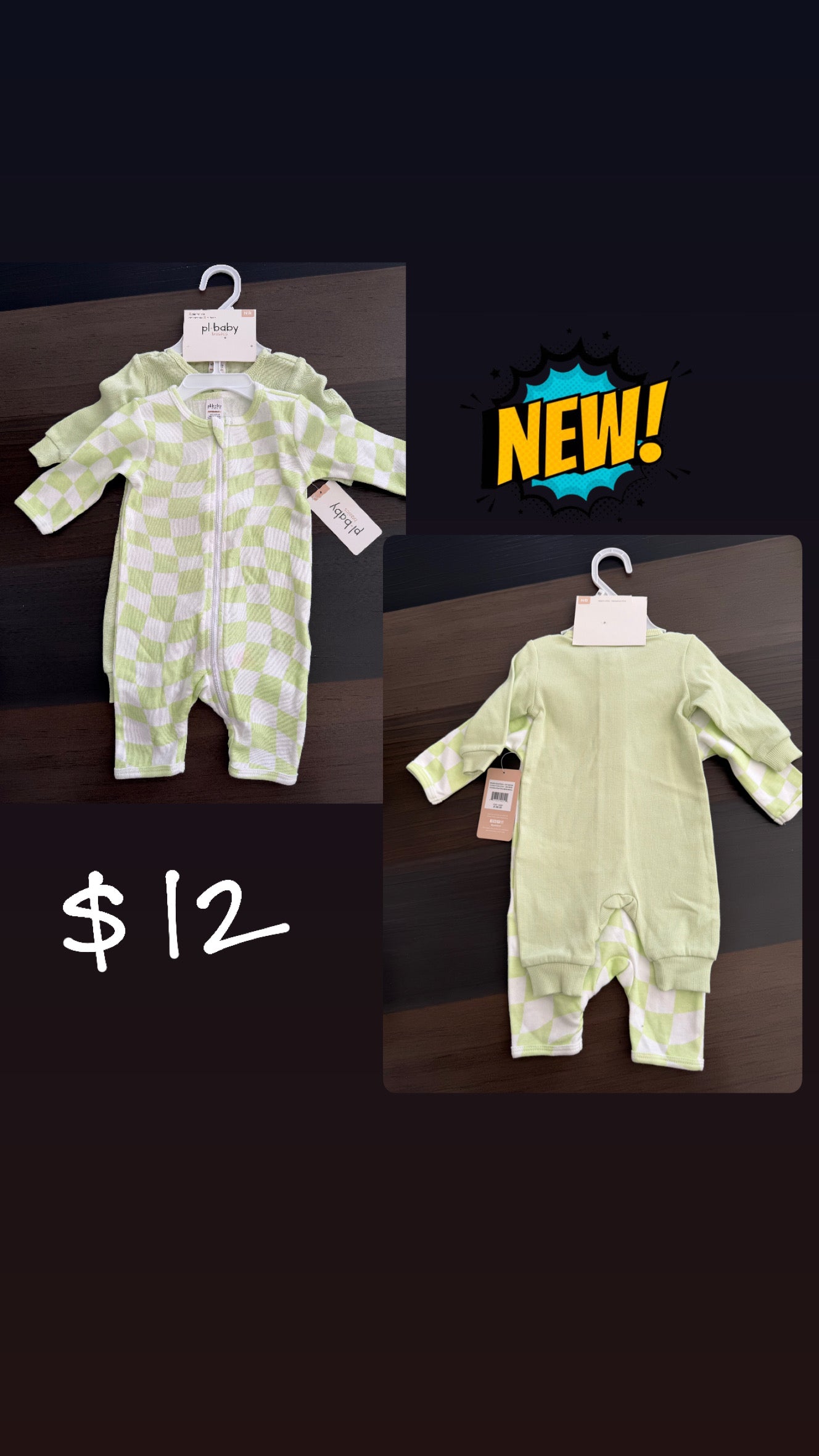 Baby Clothes - Green Set 2pk Newborn (NEW)
