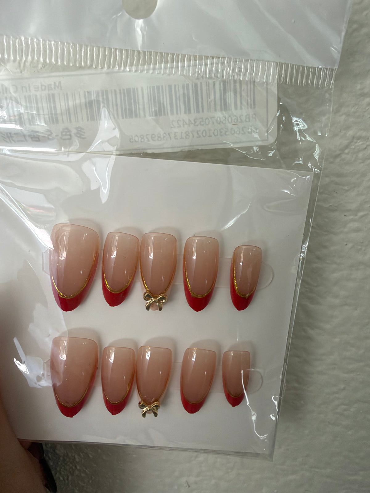 Orange Tip Press On Nails