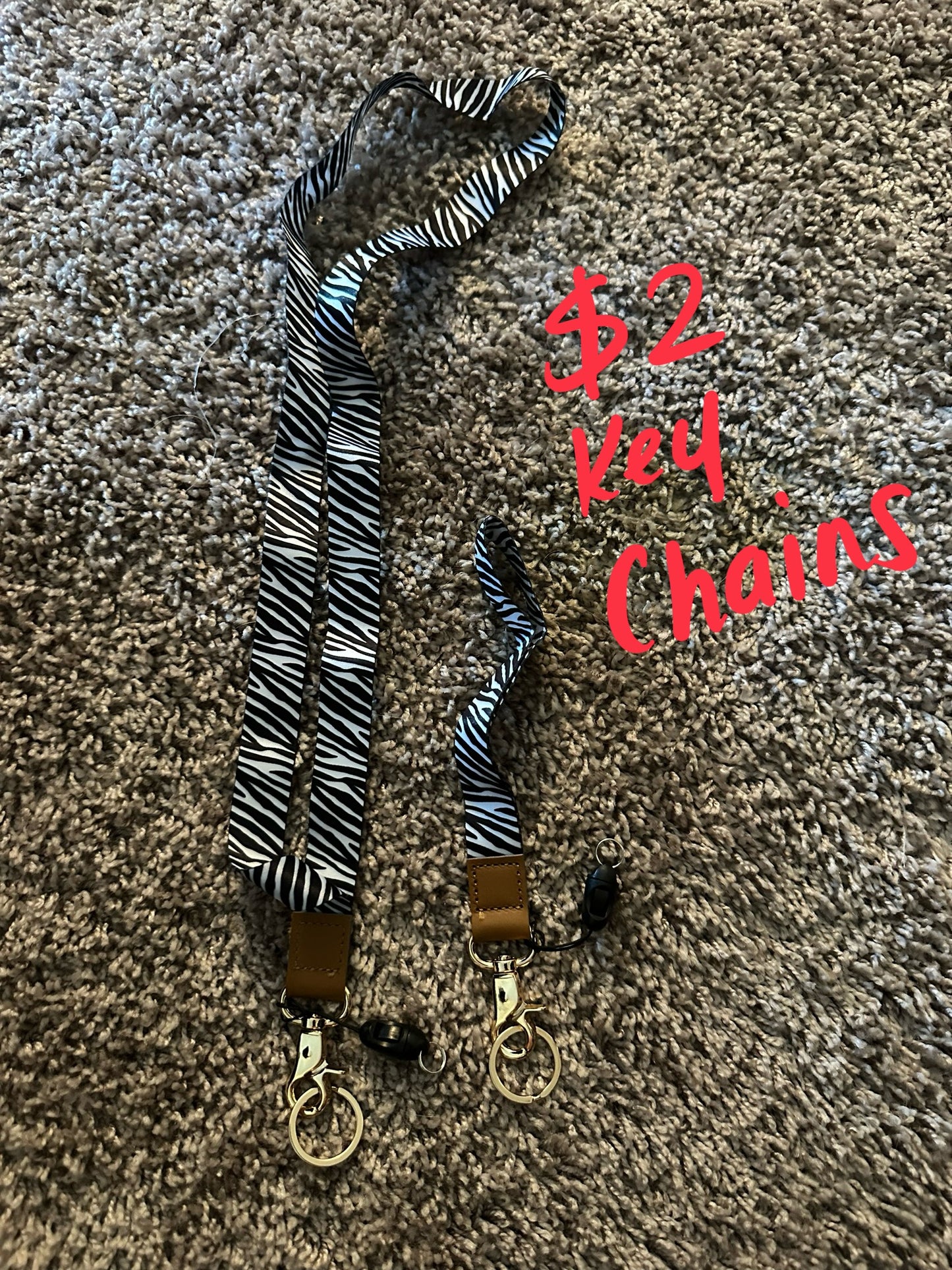 Zebra Key Chains (2pk)