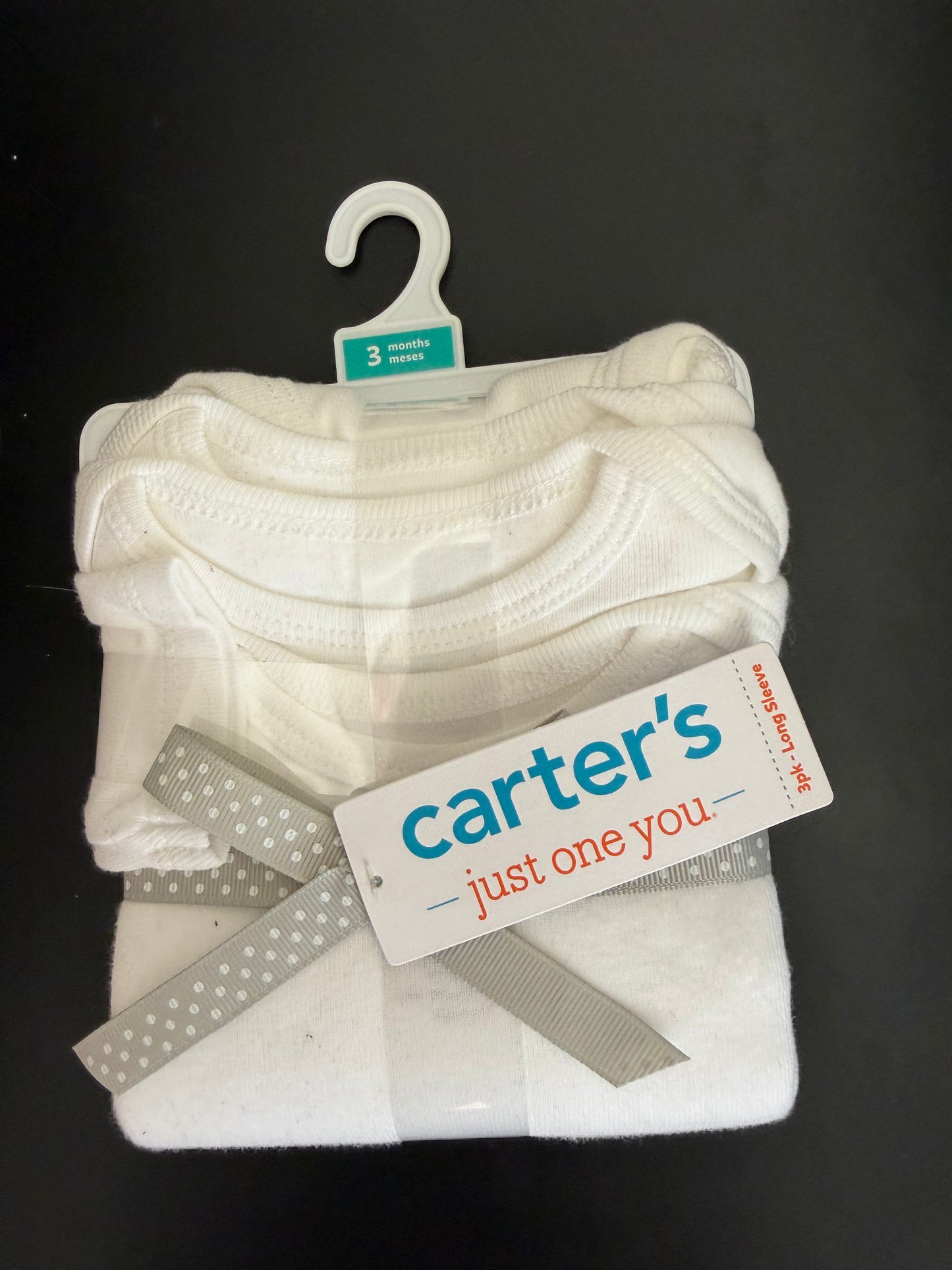 Baby Clothes - White Onesies Long Sleeve 3pk/3 Months (NEW)