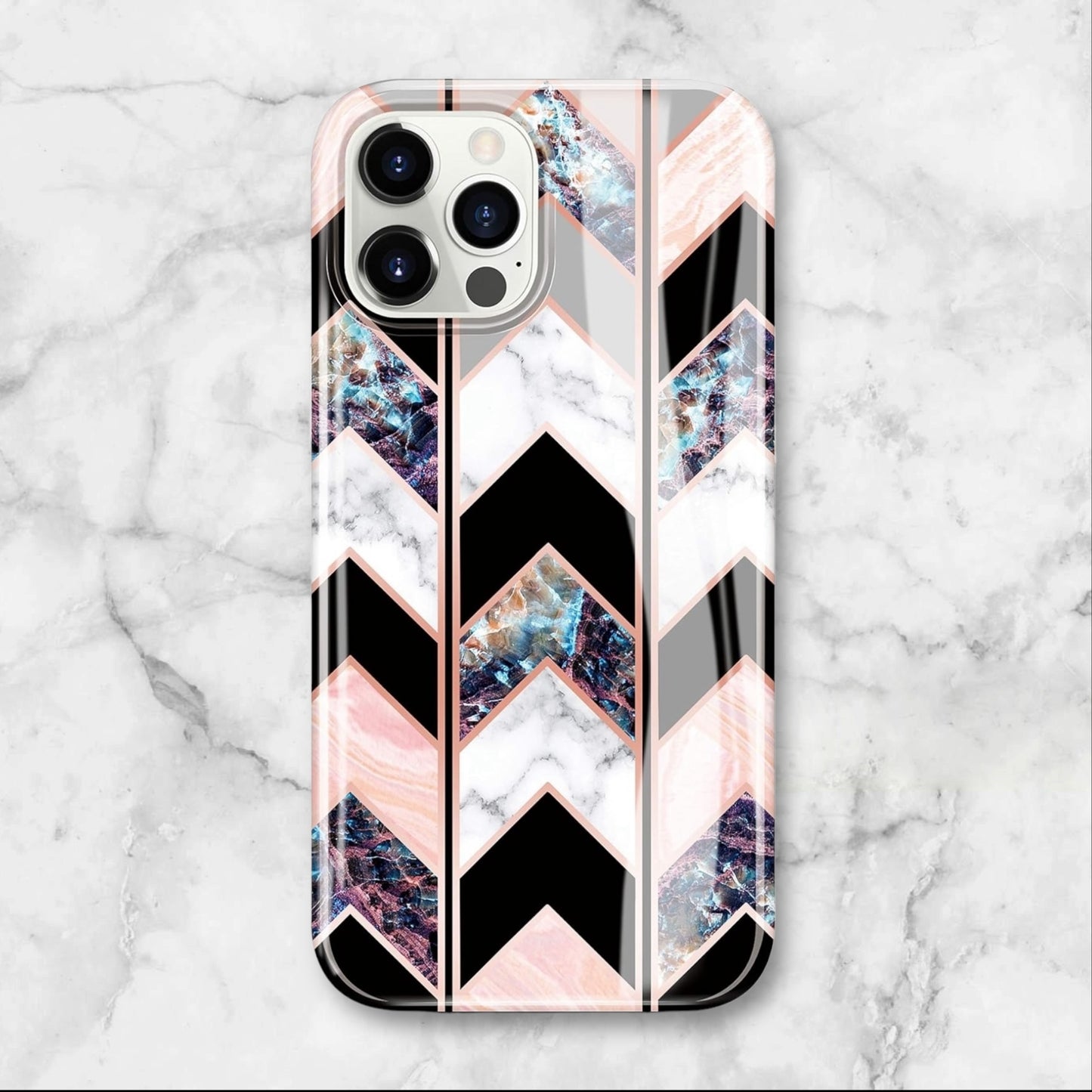 Phone Case, iPhone 14 6.1in, Case #9 (Pink,black)