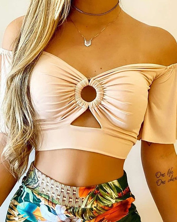 Tropical Print Skirt Set