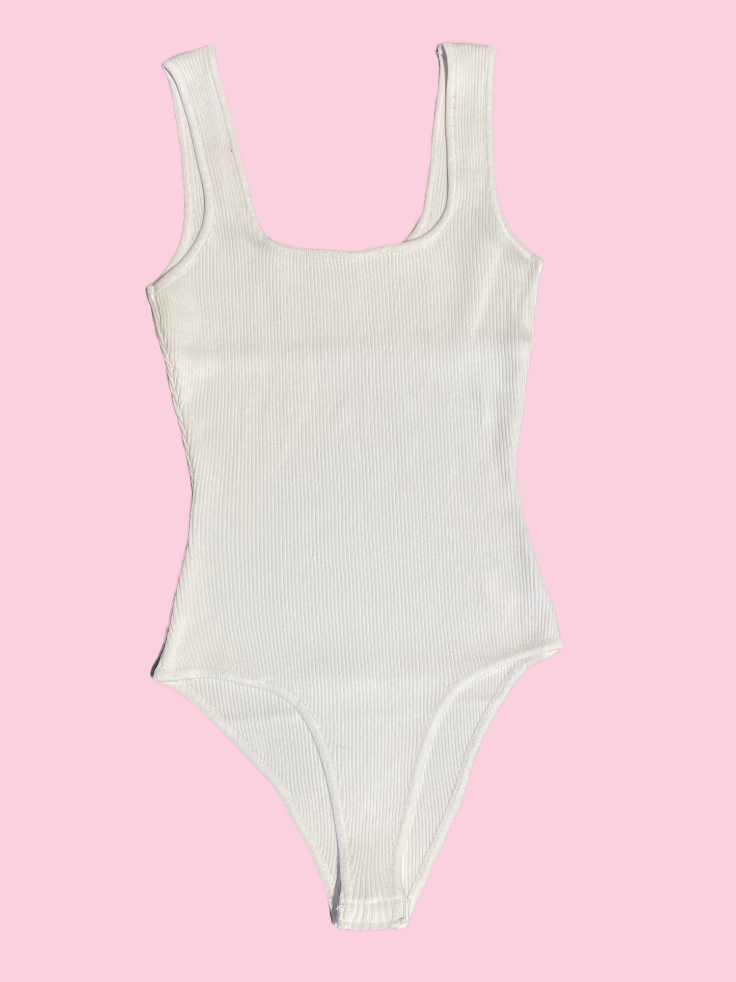 Squared Neck Bodysuit (White)