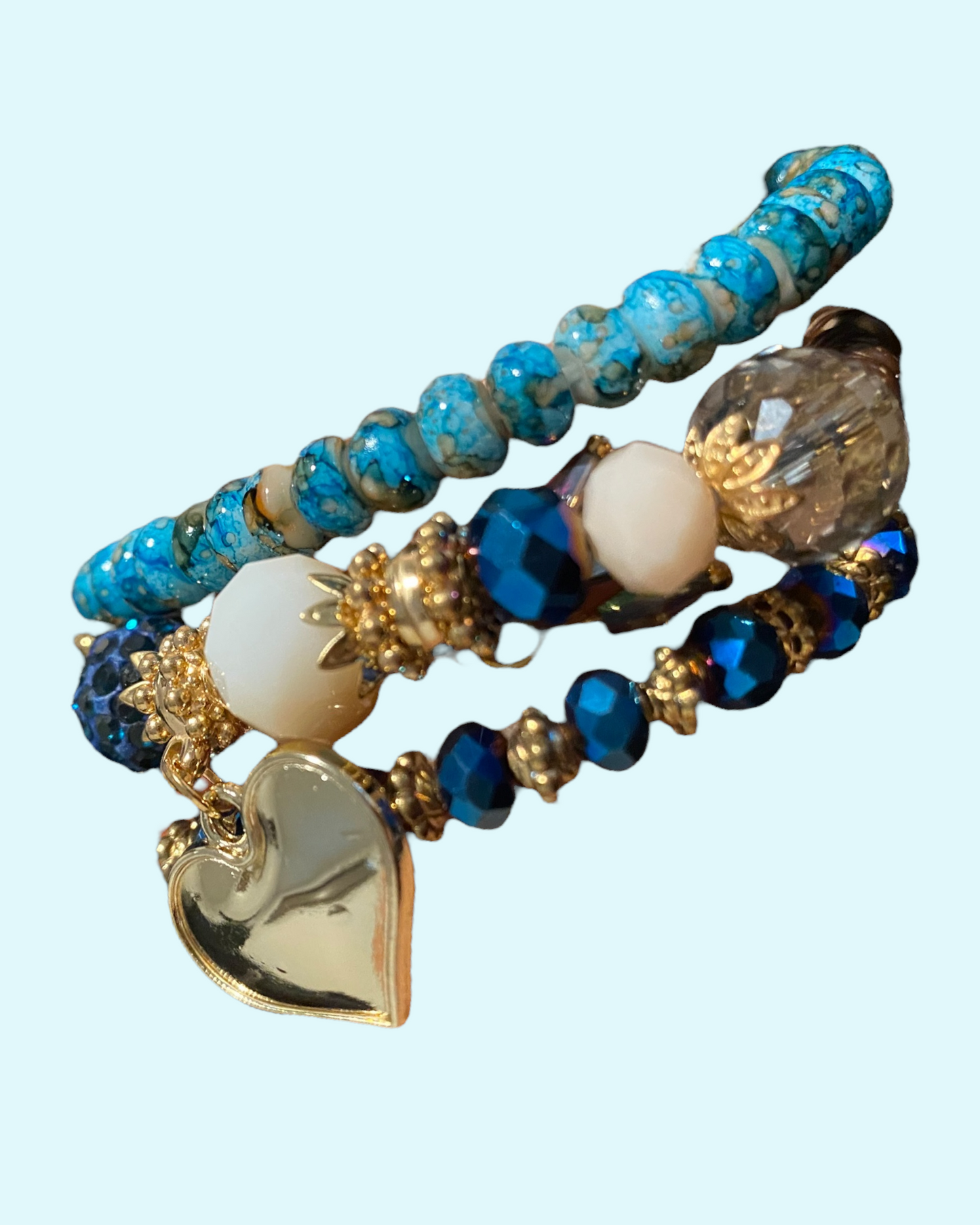 Heart Bracelet Set (Blue)