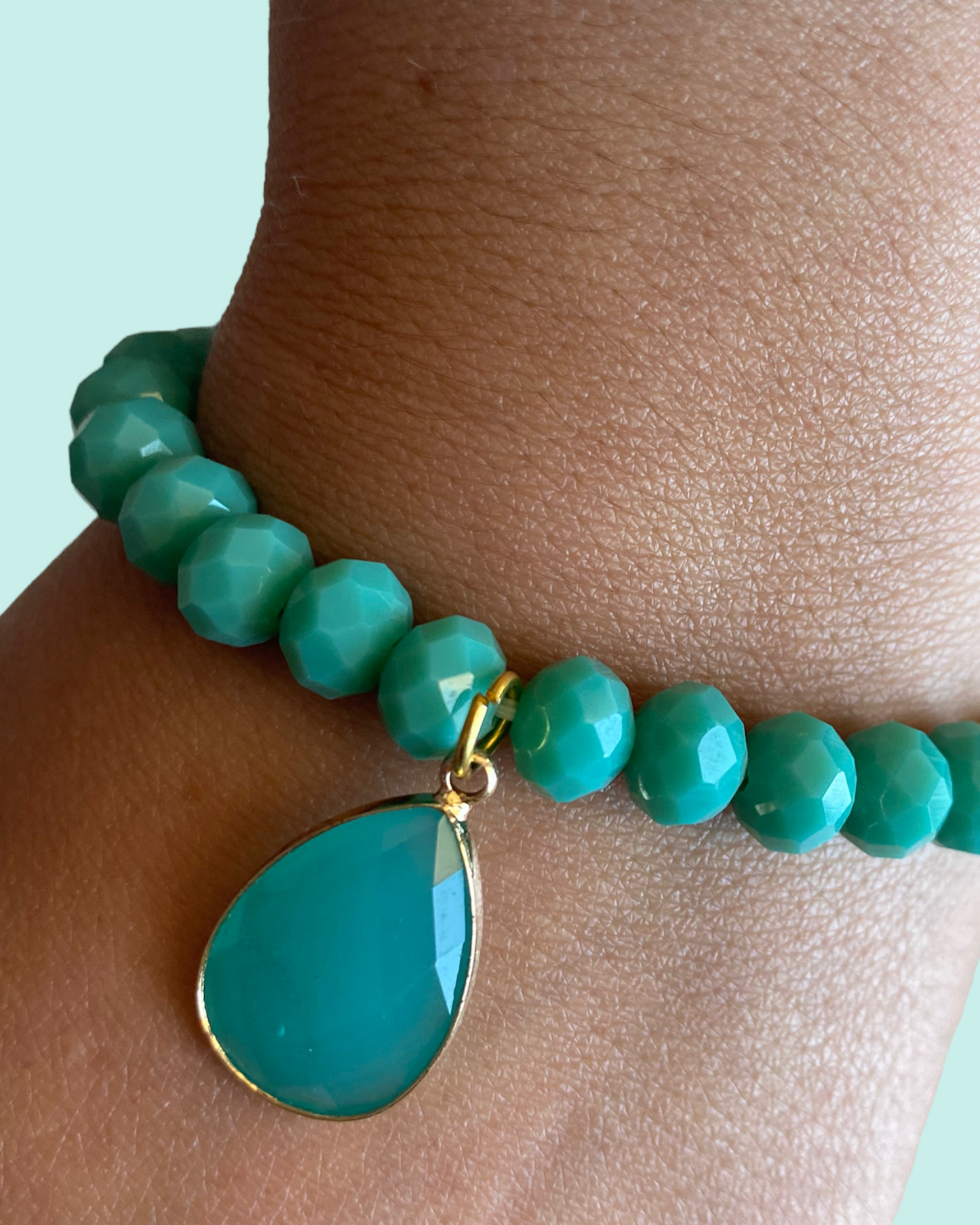 Turquoise Crystal Dangle Bracelet
