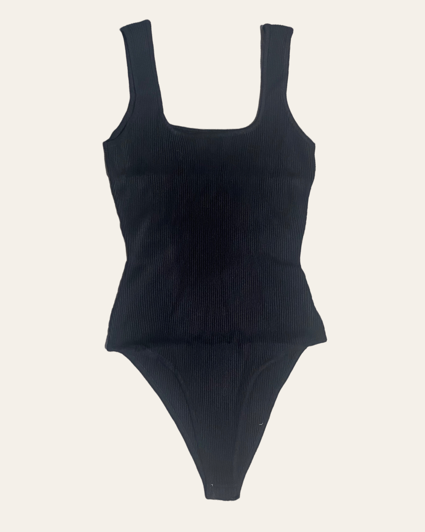 Squared Neck Bodysuit (Black)