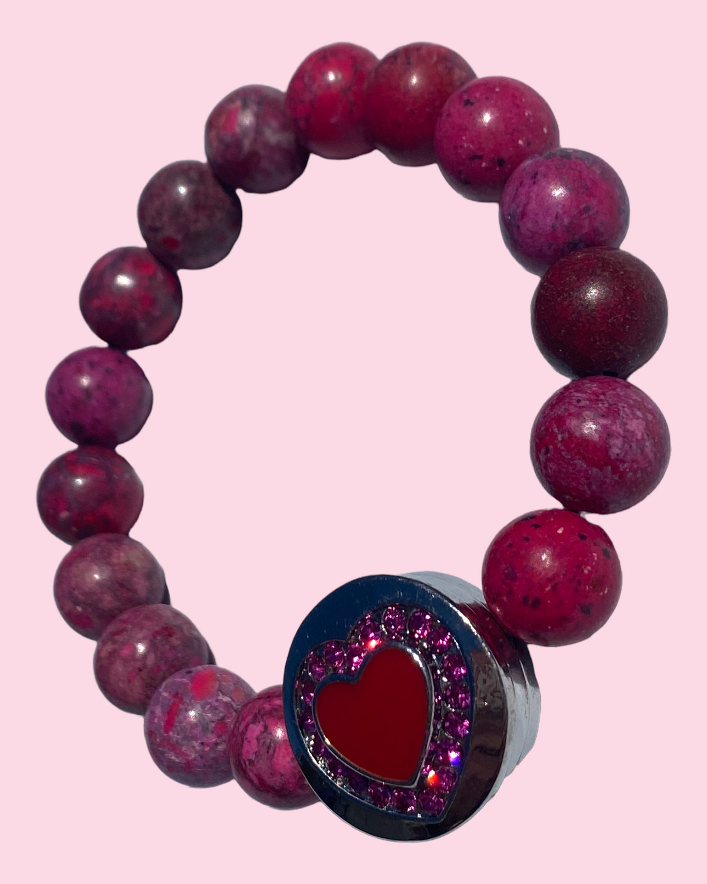 Red Topaz Heart Stone Bracelet