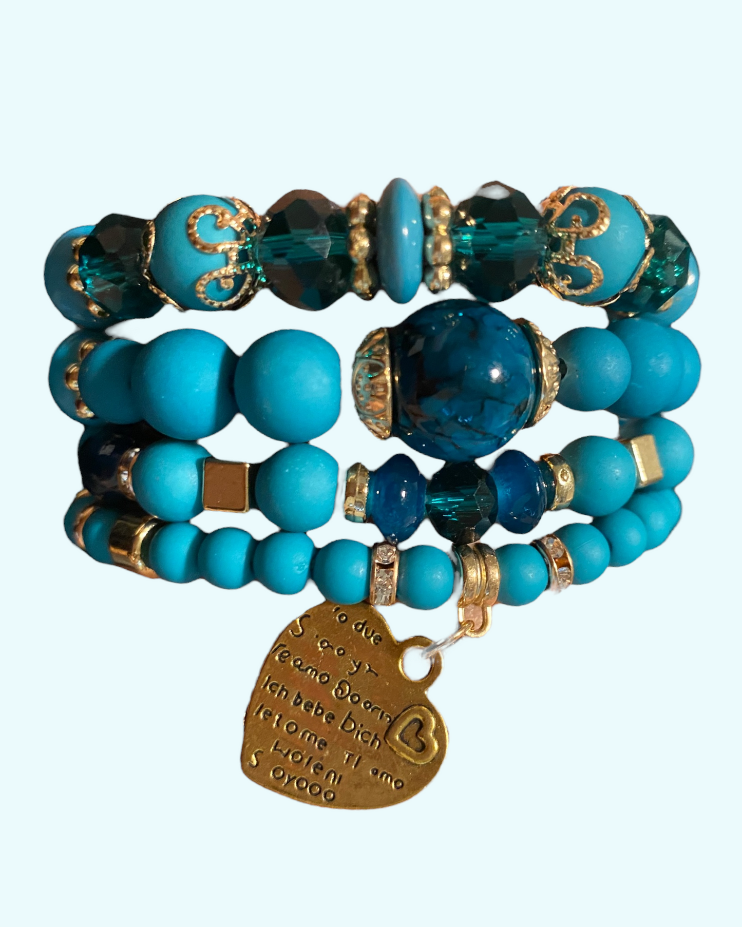 Stealing My Heart Bracelet Set (Turquoise)