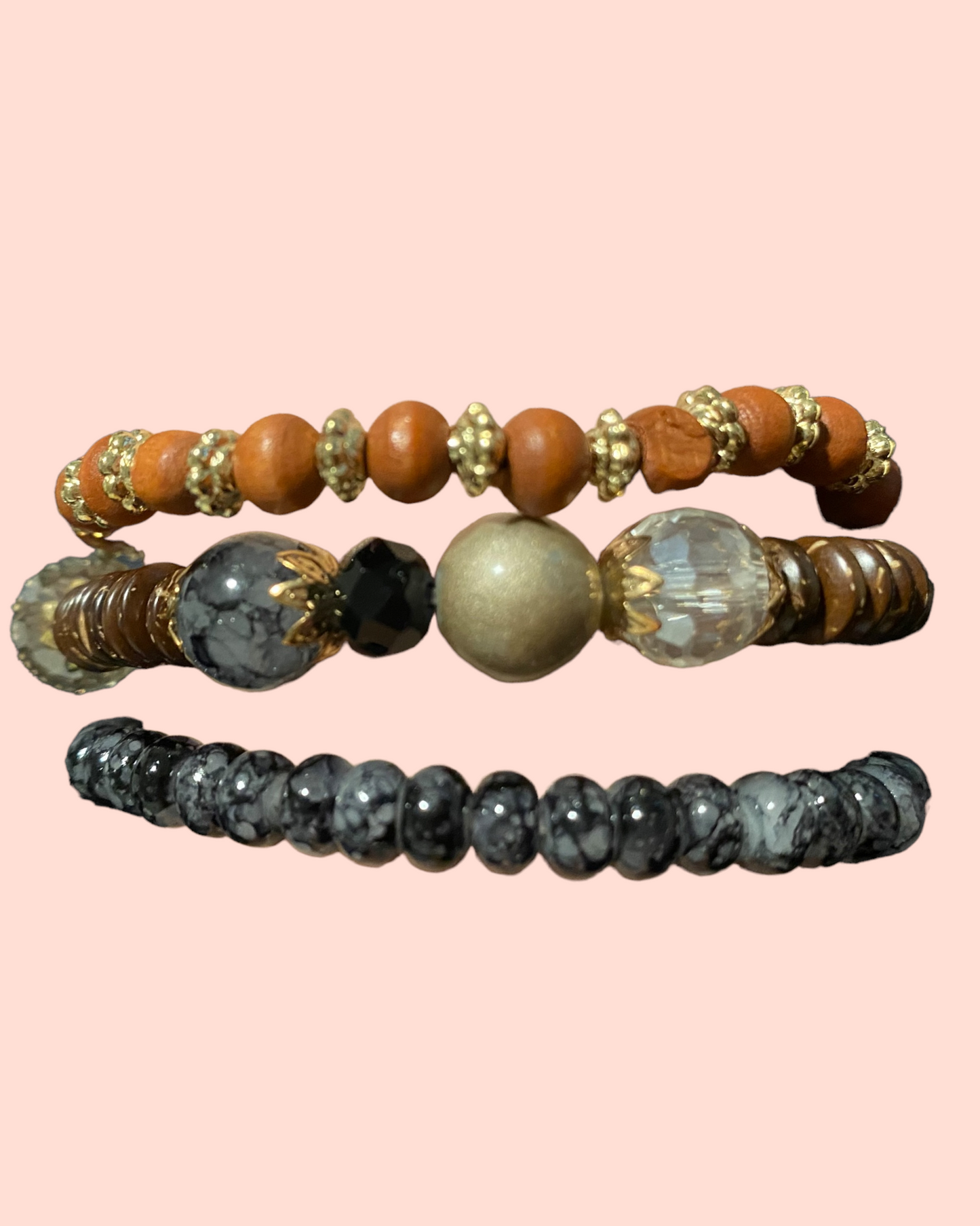 Heart Bracelet Set (Black)