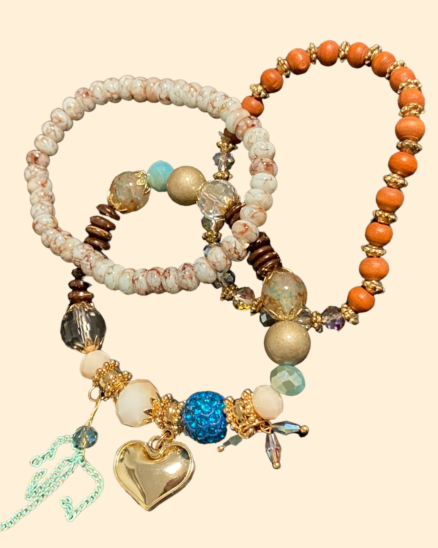 Heart Bracelet Set (Turquoise)