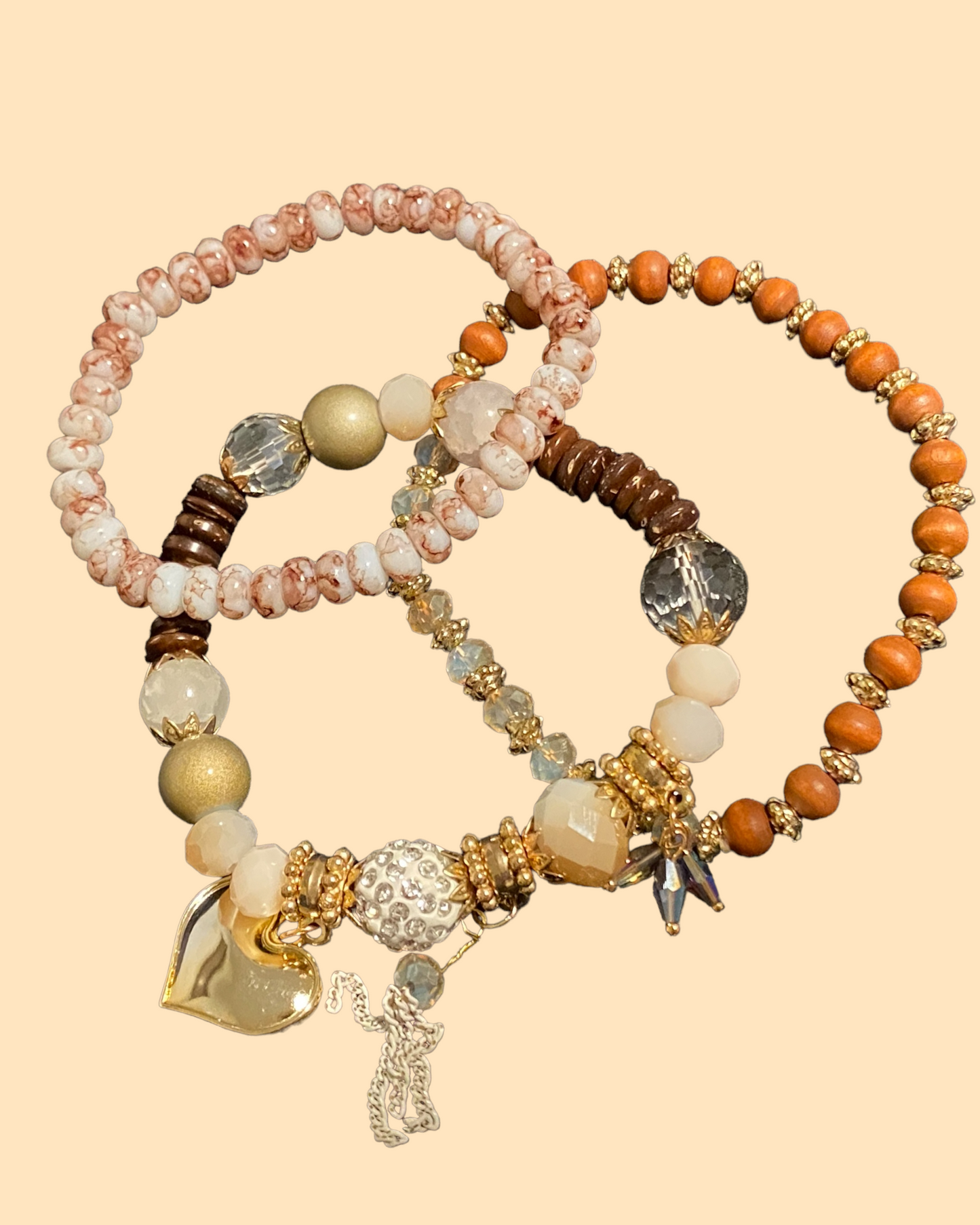 Heart Bracelet Set (White)