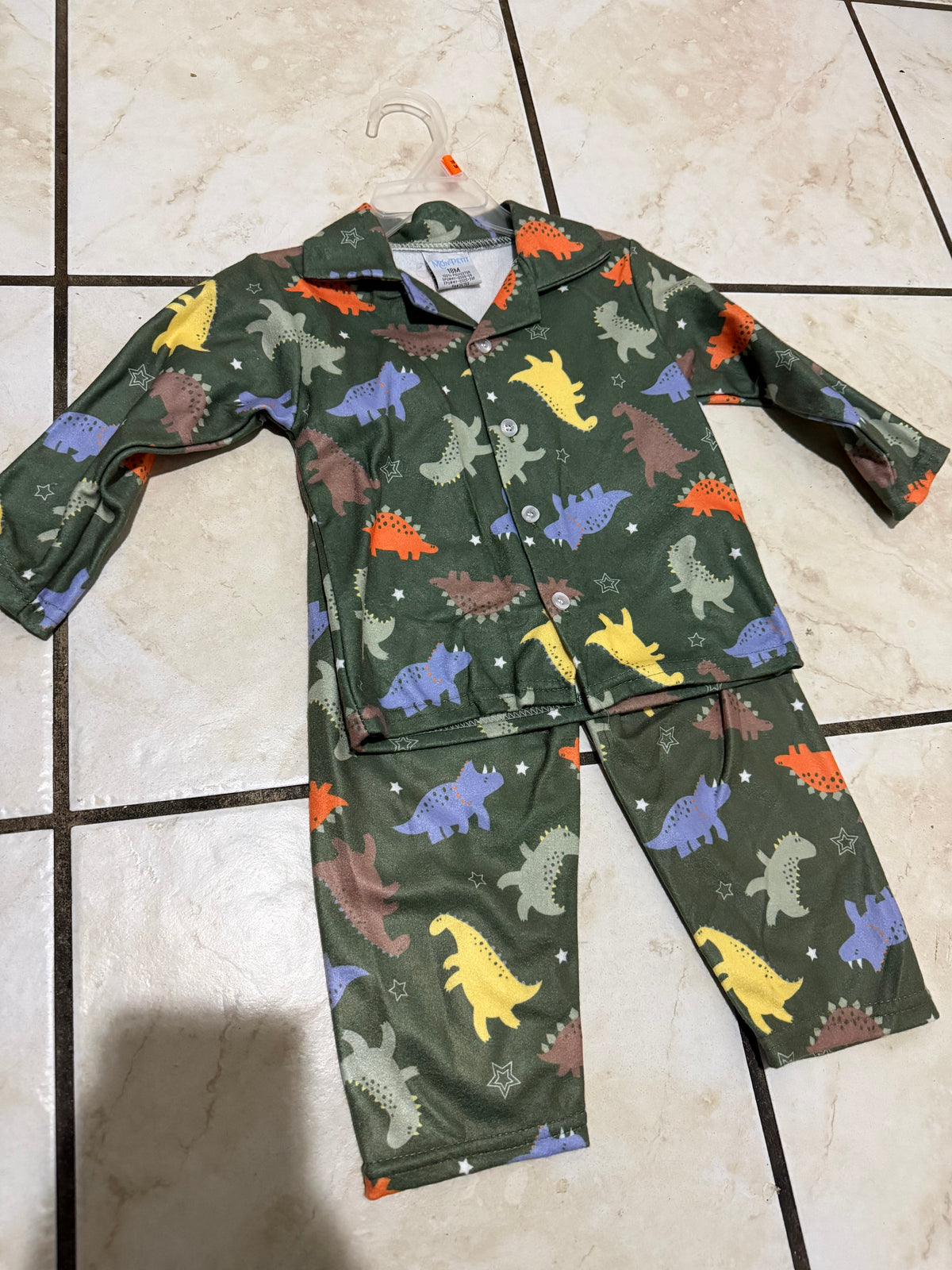 Baby Clothes - Dino Pajamas Set 18 Months