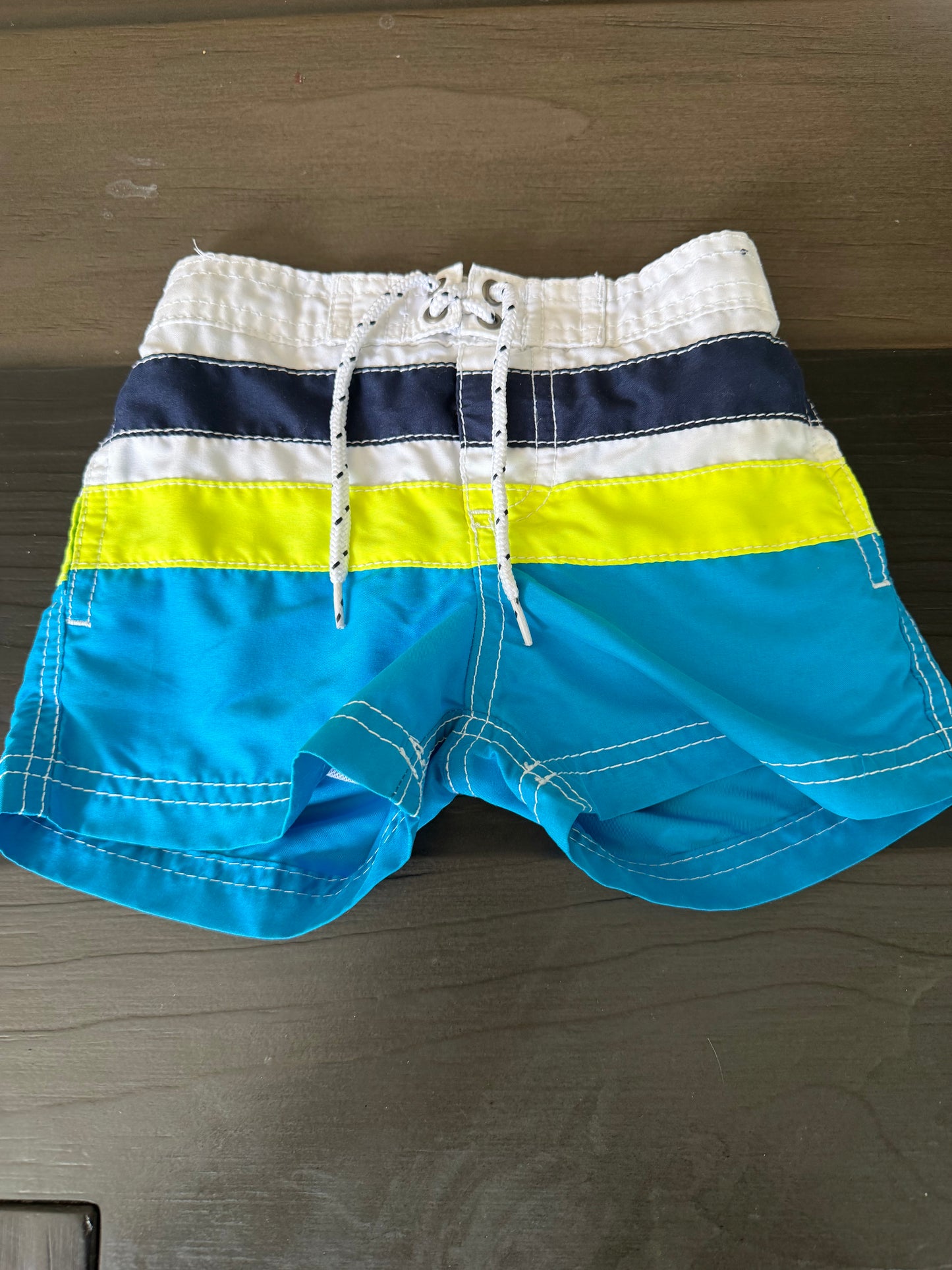 Baby Clothes - Boy Stripped Swim Shorts 6/9 Months (Used)