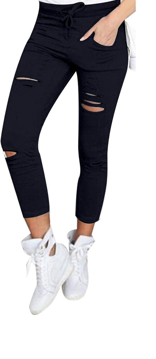 Ripped Styled Leggings (Black)