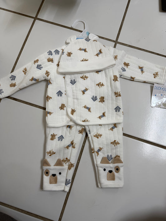 Baby Clothes 3-6 Months - Dog outfit 3pc (NEW)