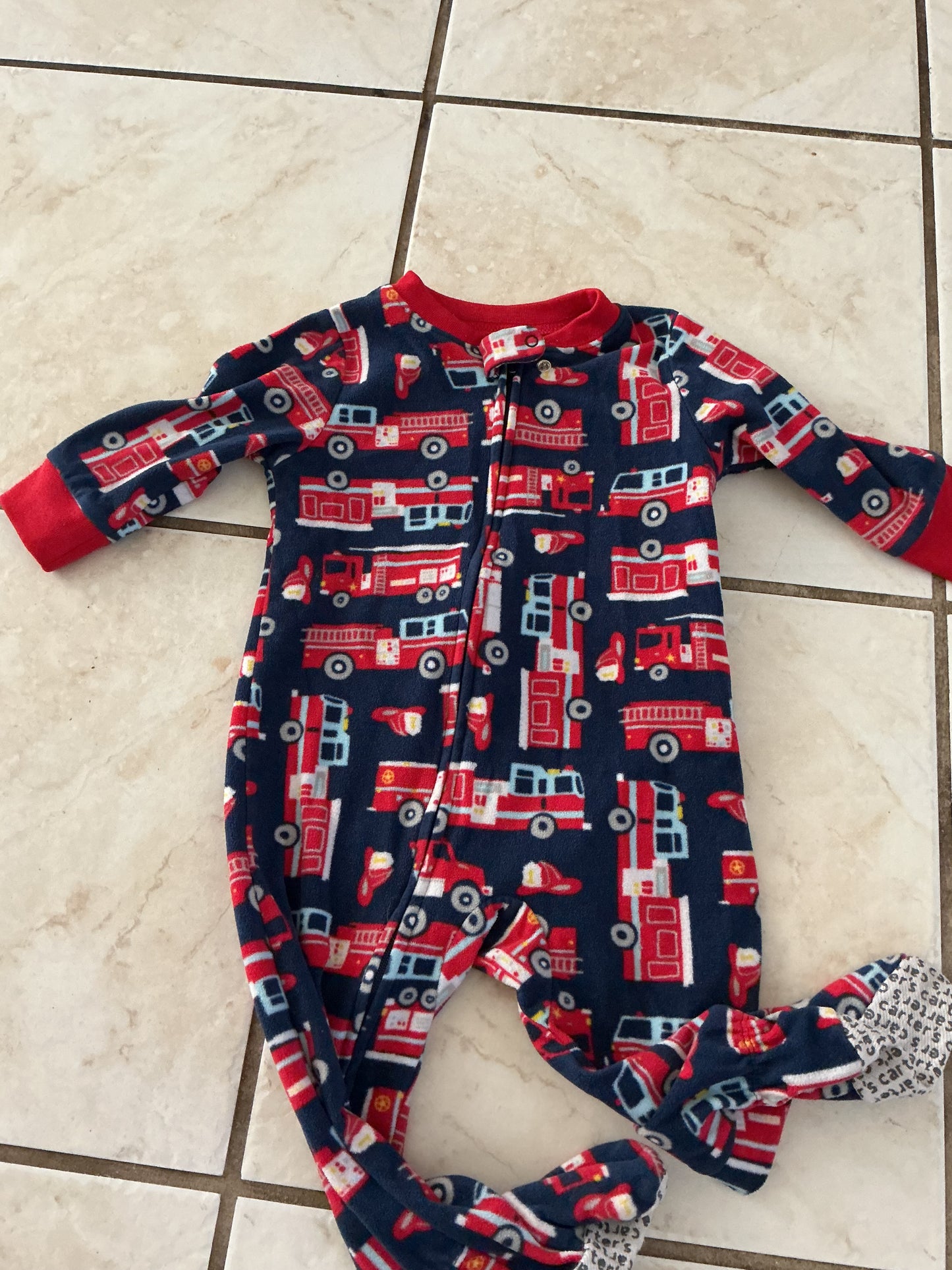 Baby Clothes - Fire Truck PJ's 12 Months (Used)
