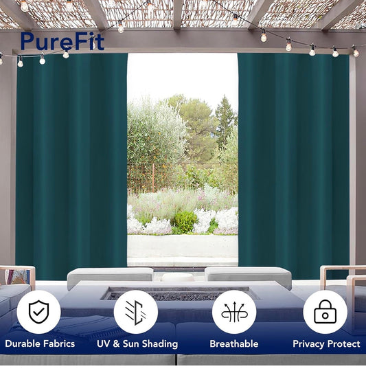 Teal Gazebo Blackout curtains - 2 Panels - W54X108 Inches