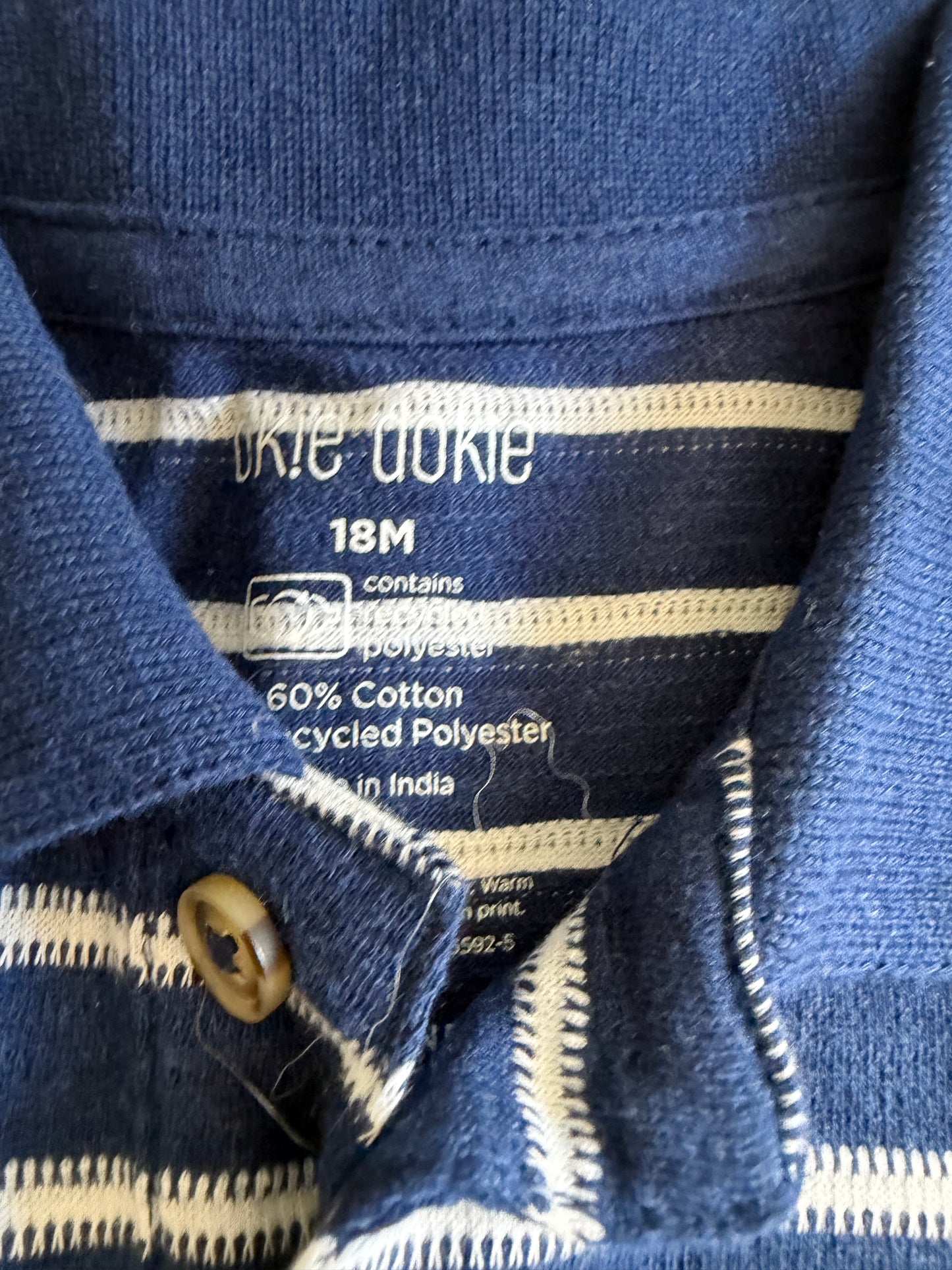 Baby Clothes - Stripped Blue & White Shirt 18 months (NEW)