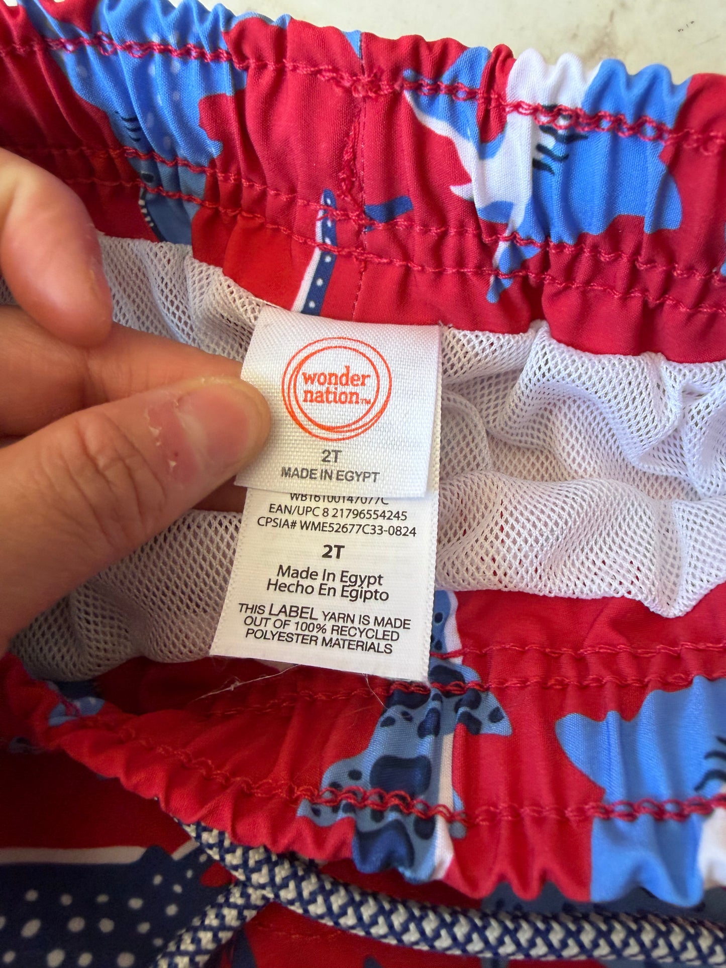 Little Boy - Red Shark Swim Shorts 2T (Used)