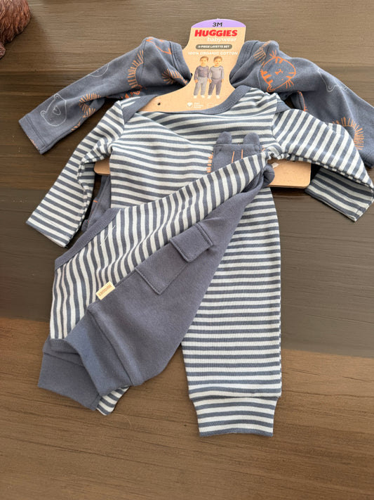 Baby Clothes - Blue 4pk Layette Set 3month (NEW)