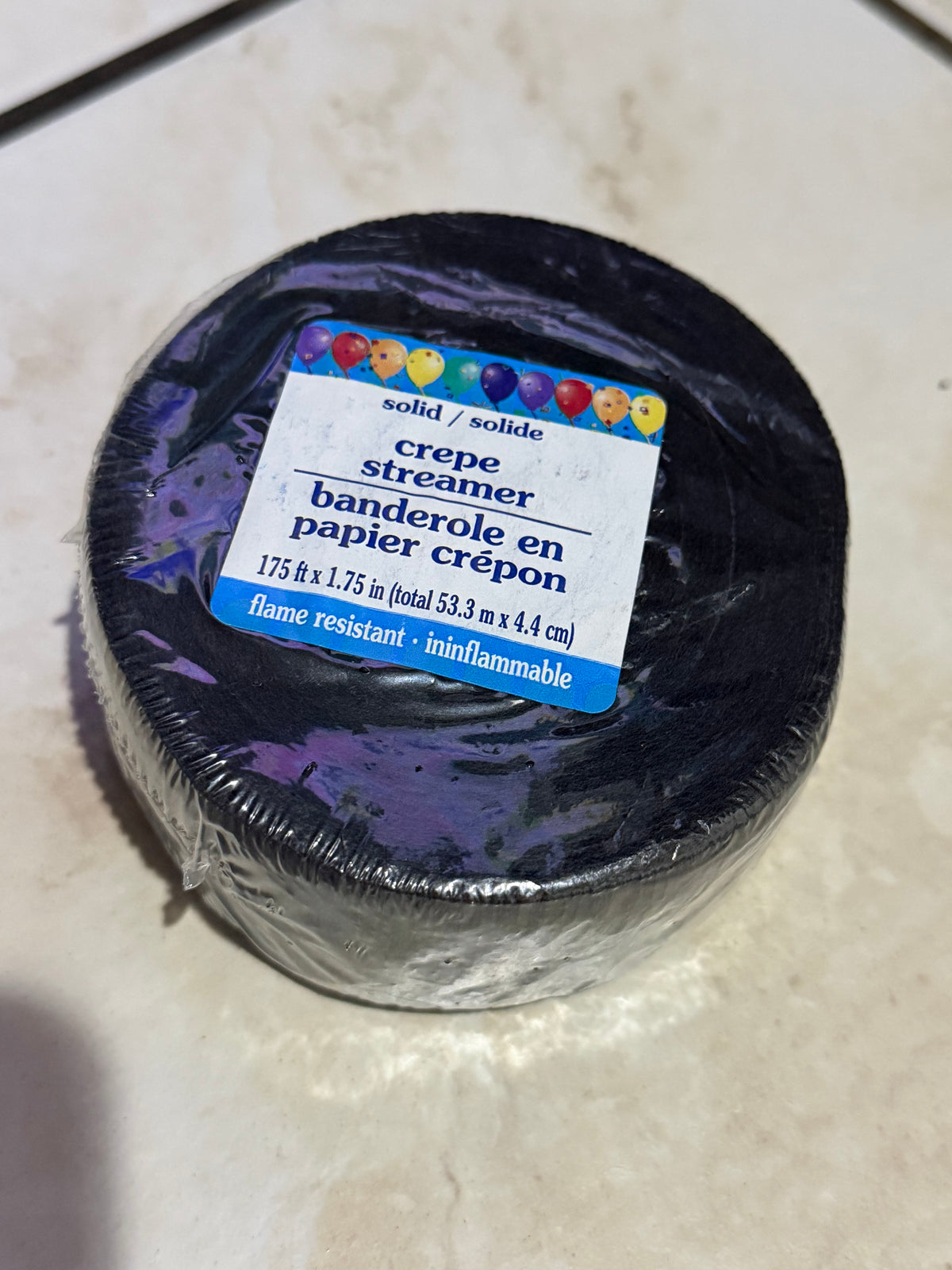 Crepe Streamer - Black