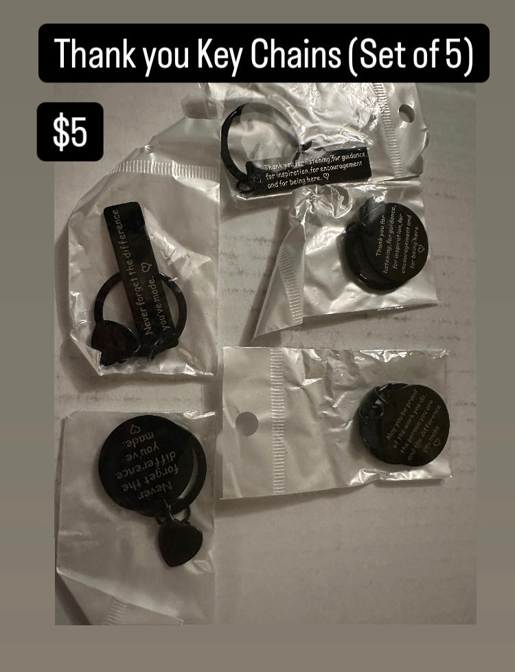 Thank you Key Chains (Set of 5)