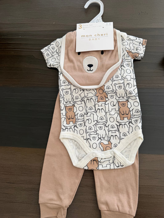 Baby Clothes - Bear Set  Short Sleeve 3pk 3-6 Months (NEW)