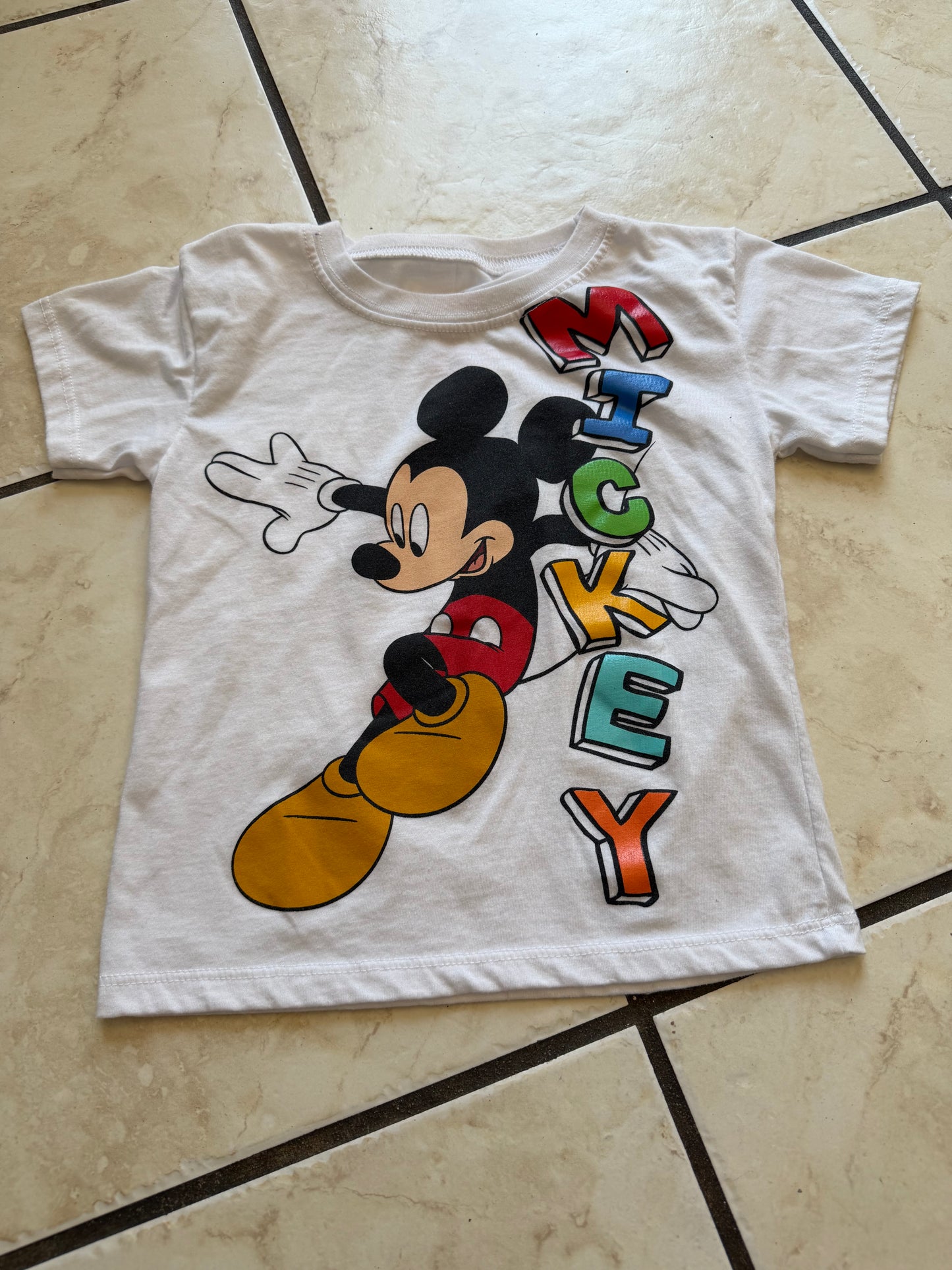 Little Boy - White Micky Shirt Size 4T (Used)