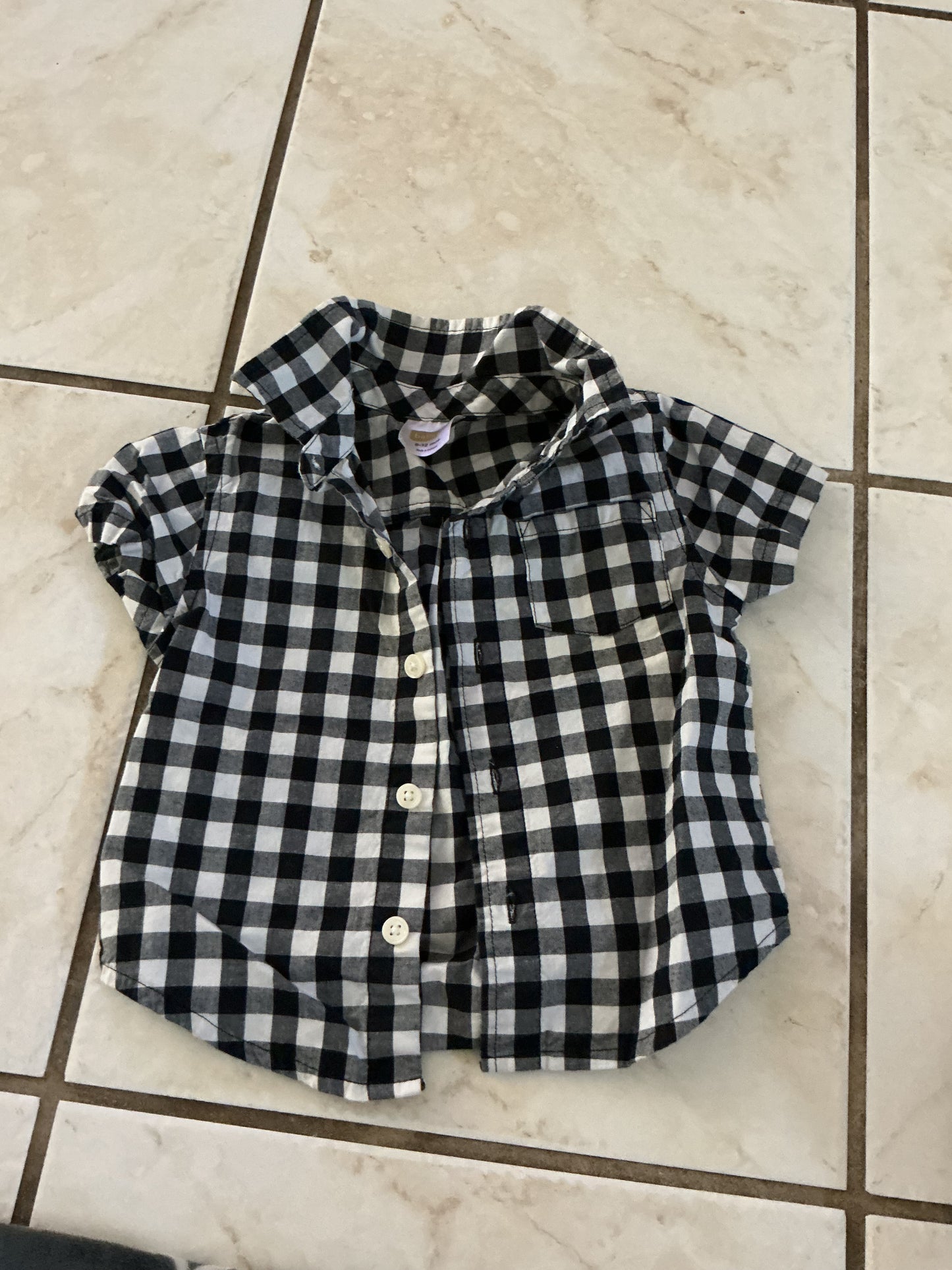Baby Clothes - Black and White Shirt 6-12 Months (Used)