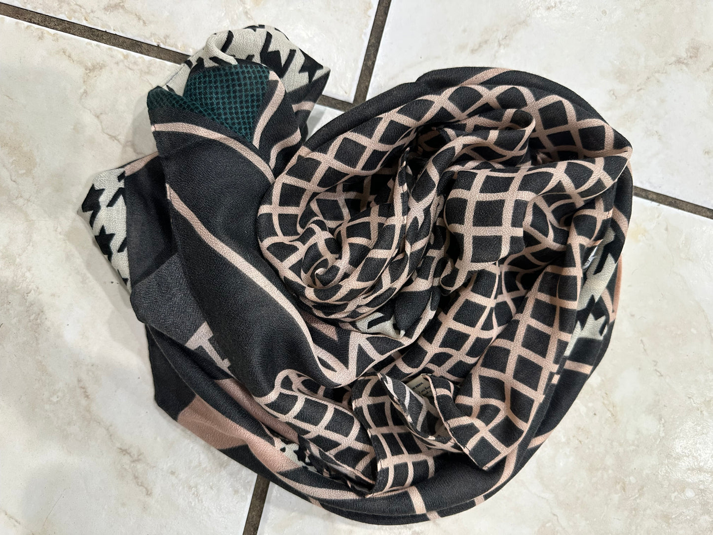 Elegant Pink & Black Scarf