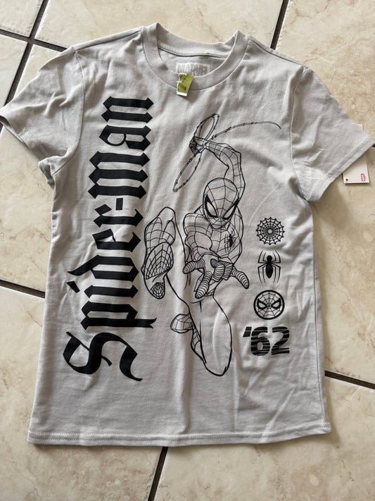 Spider Man Grey Shirt (XS) (NEW)