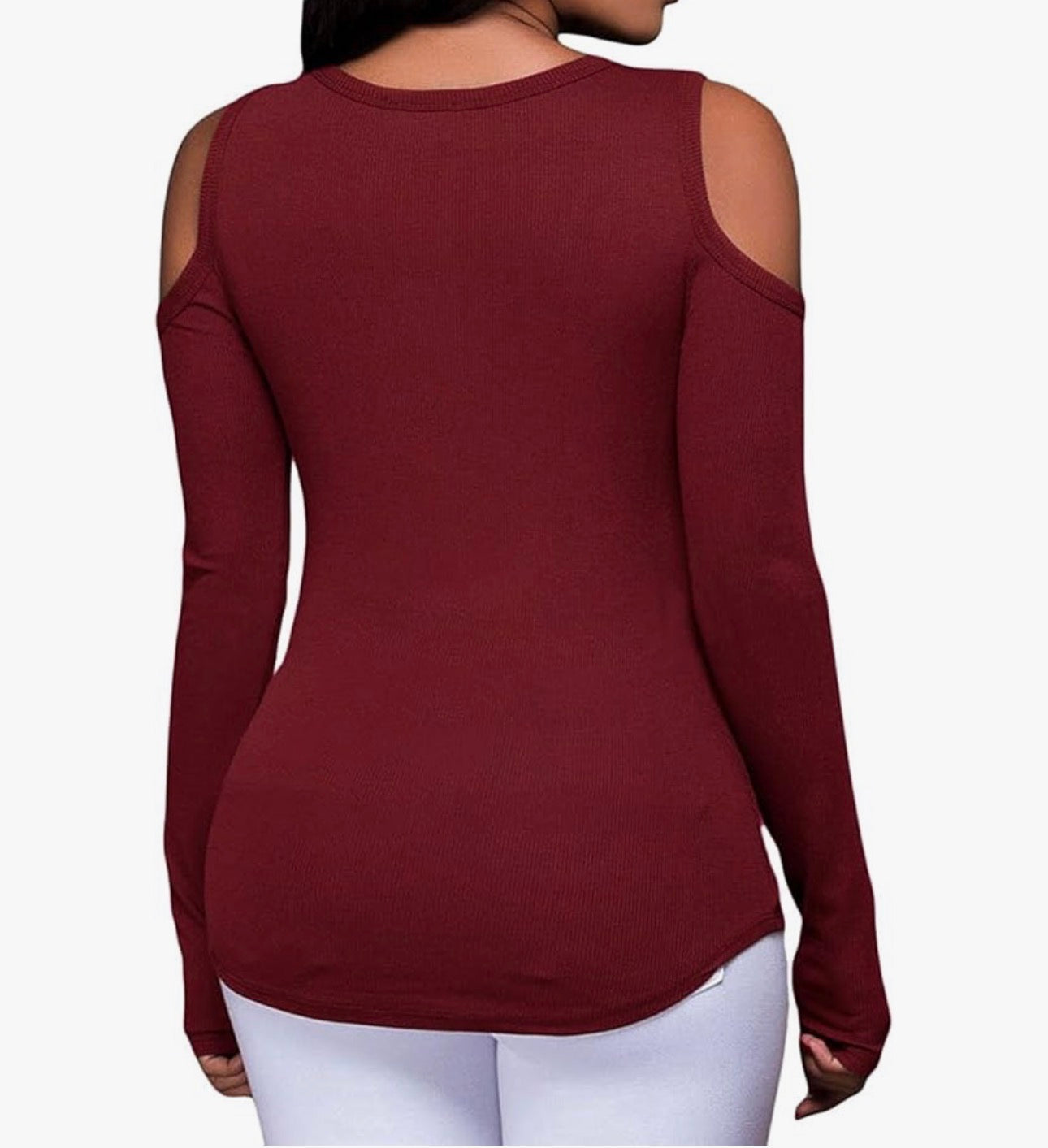 Crisscross Off The Shoulder Long Sleeve (Red)