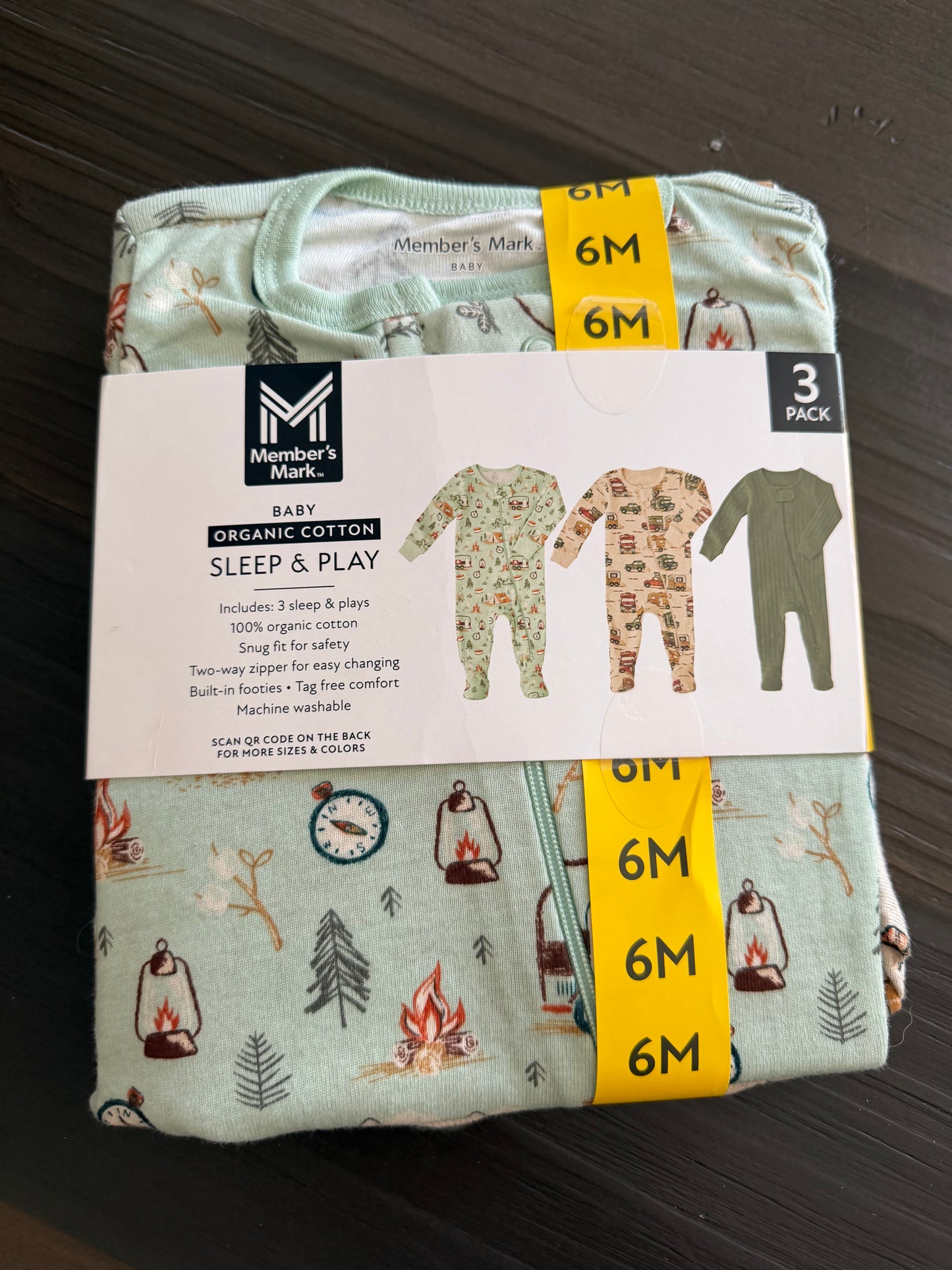 Baby Clothes 6 months "Sleep & Play" (3pk) (NEW)
