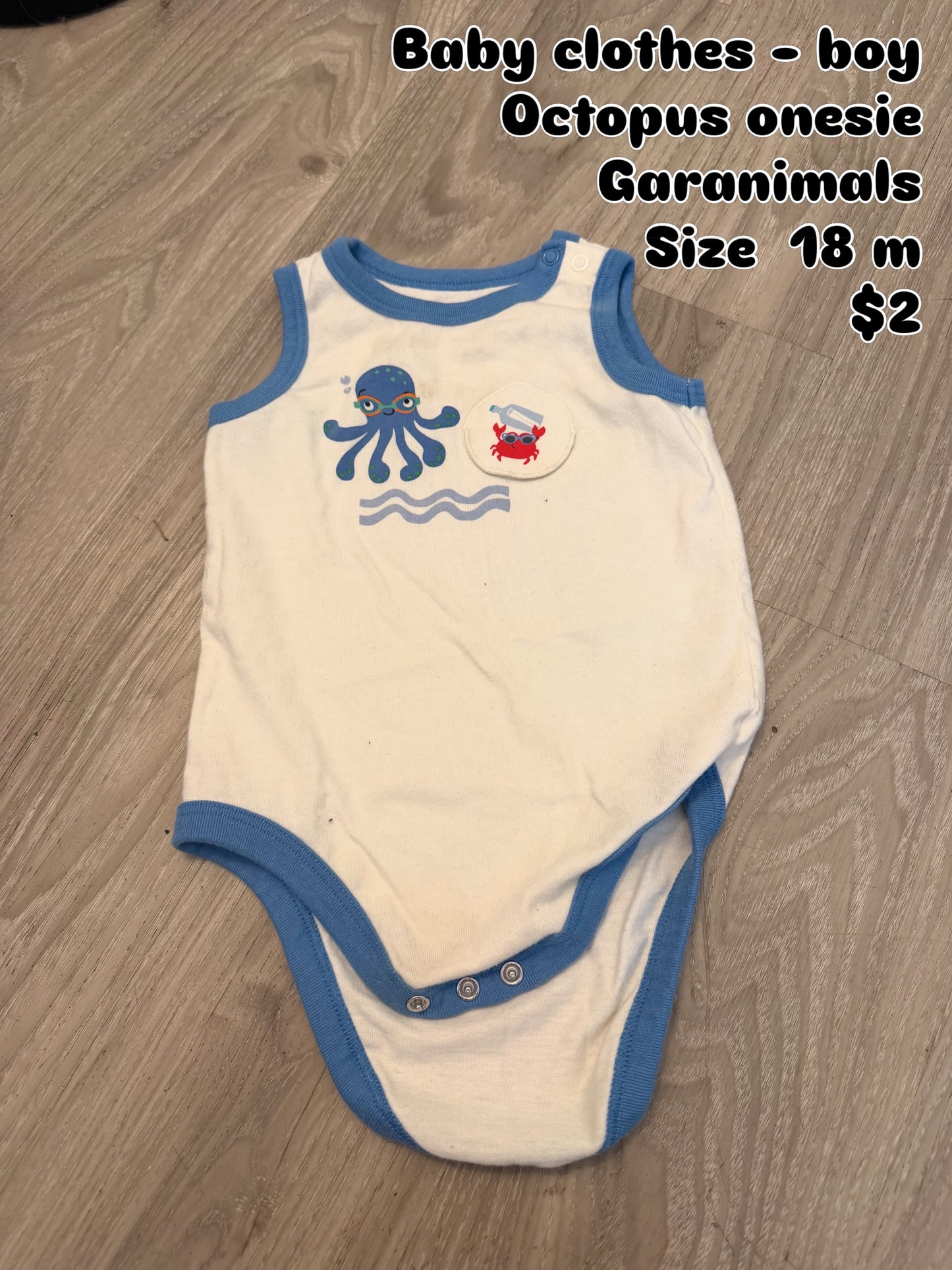 Baby Clothes - Octopus Onesie Garanimals Size 18 (Used)