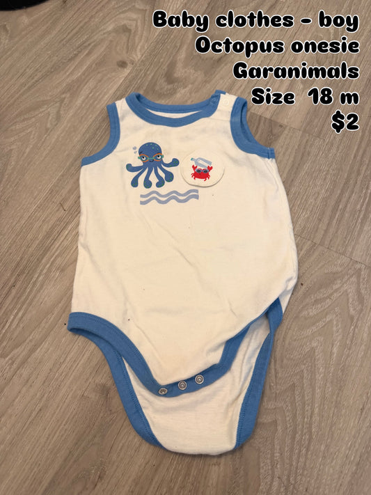 Baby Clothes - Octopus Onesie Garanimals Size 18 (Used)