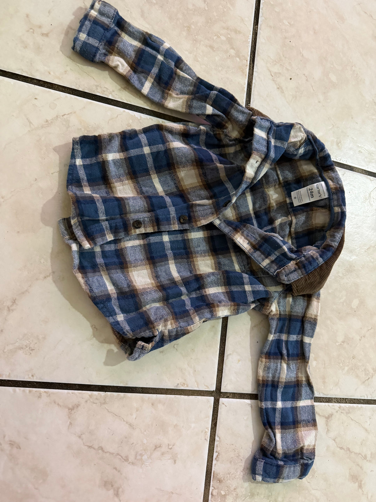 Baby Clothes - Plaid Shirt Size 24M (USED)