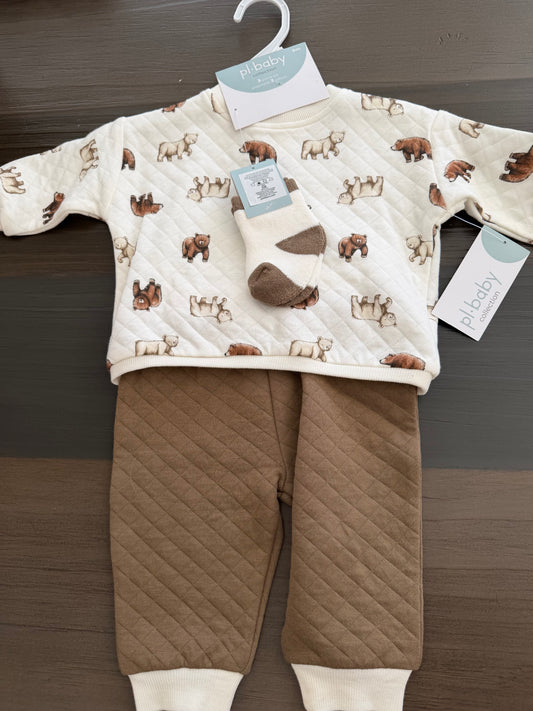 Baby Clothes - Bear Set 3pk 3 Months (NEW)