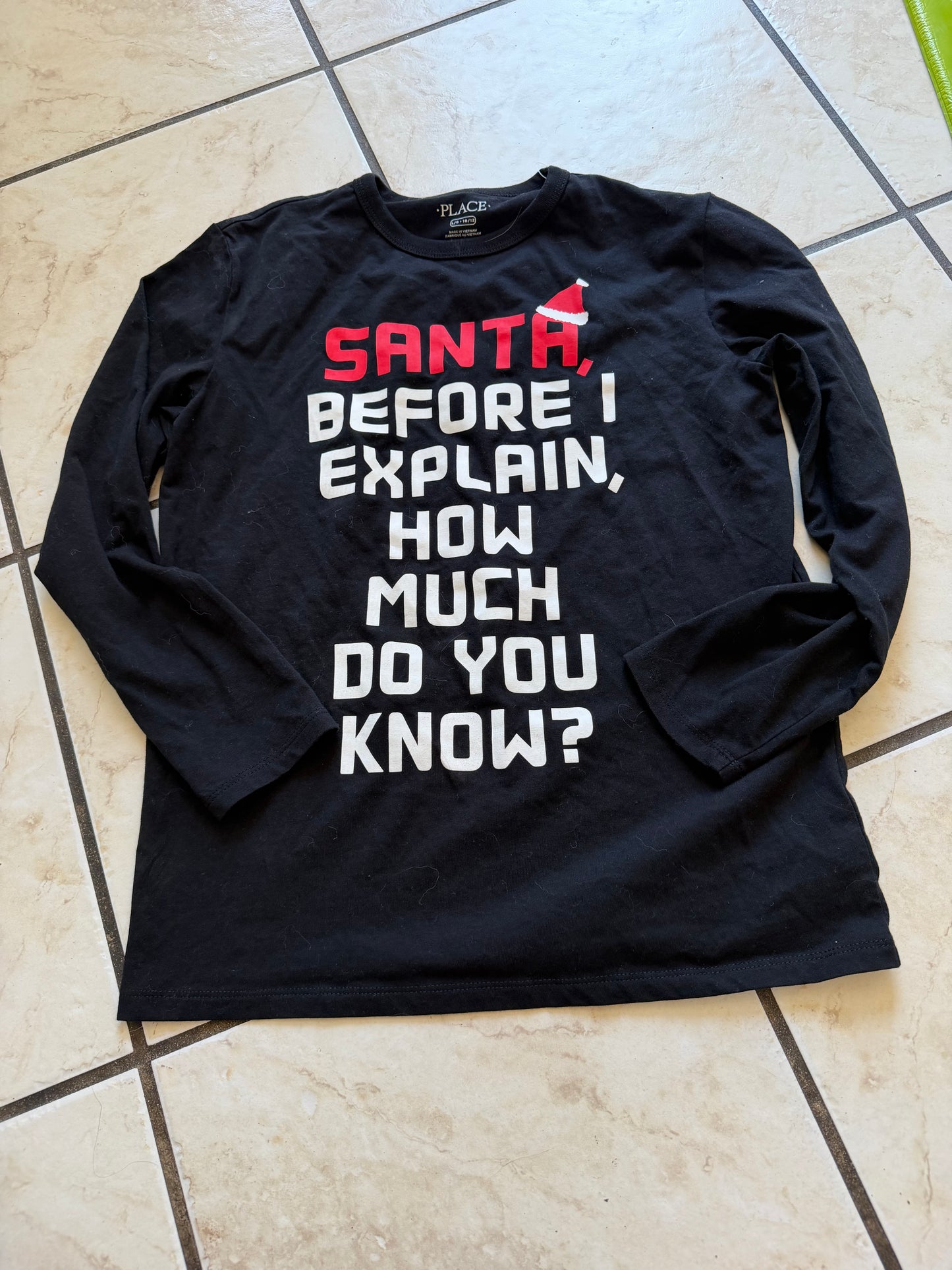Big Boy Shirt - Santa Shirt Size 10/12 (NEW)