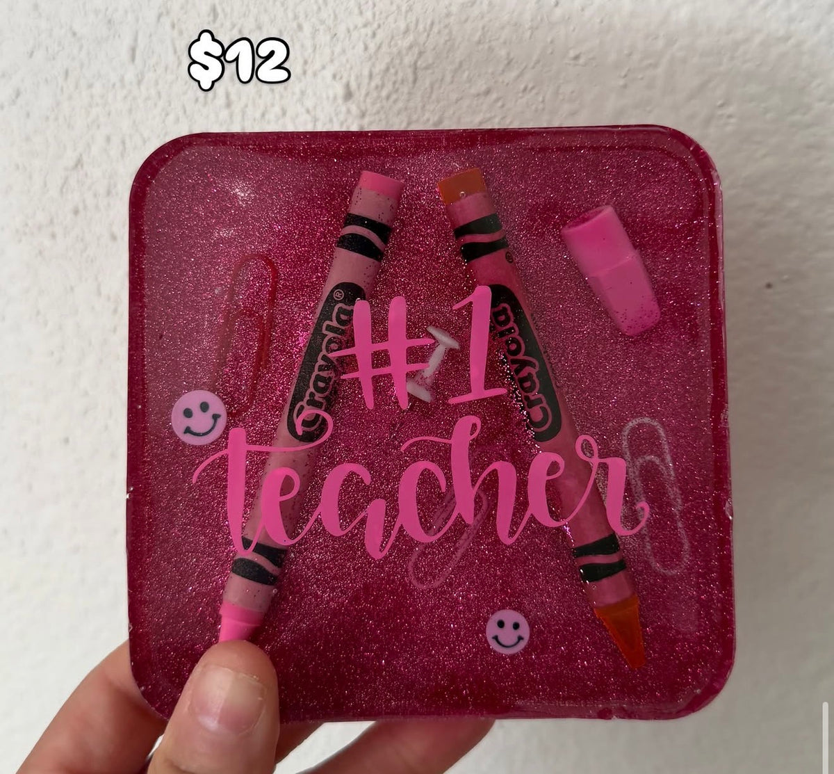 Teacher Coaster - #1 teacher (Pink)