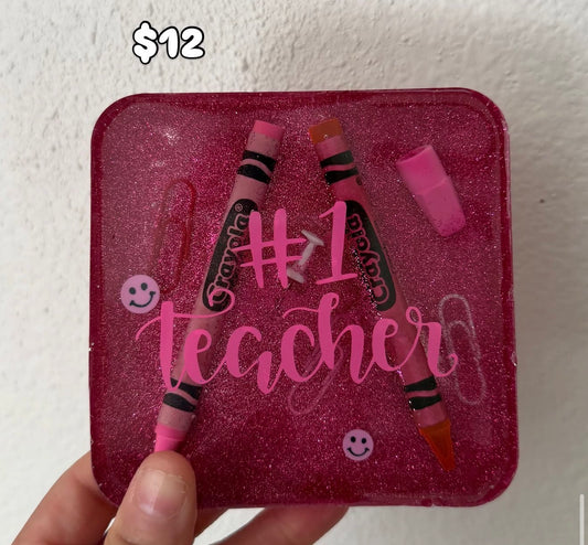 Teacher Coaster - #1 teacher (Pink)