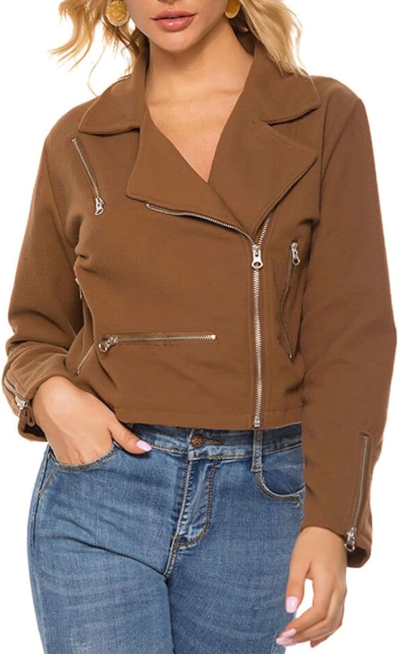 Brown Zip Up Jacket
