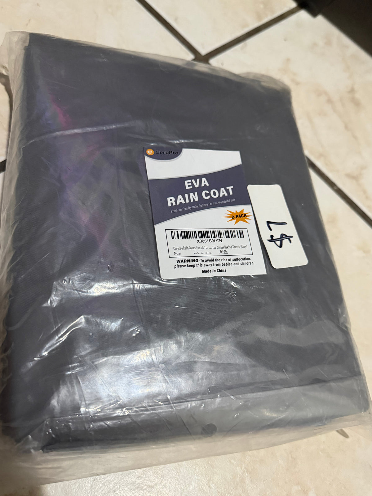 Raincoat travel -Adult 2pk (NEW)